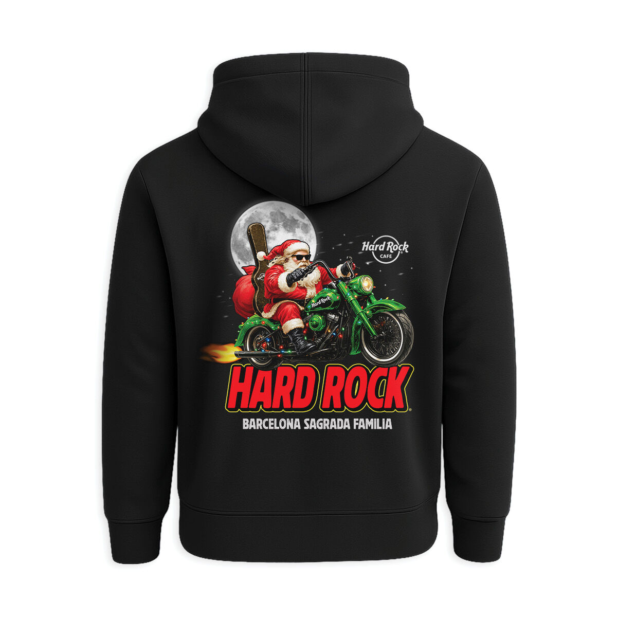 Santa Biker Full Zip Hoodie in Black | Online Rock Shop